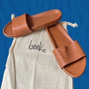 BEEK Gallito Leather Slide Sandal TAN - size 10
